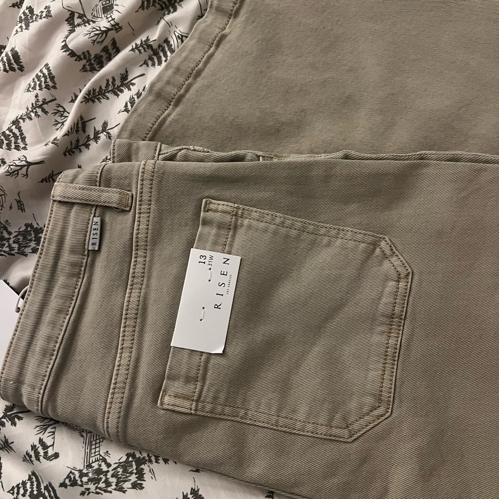 Khaki - High Rise Pants (Cargo) - Picture 2 of 4